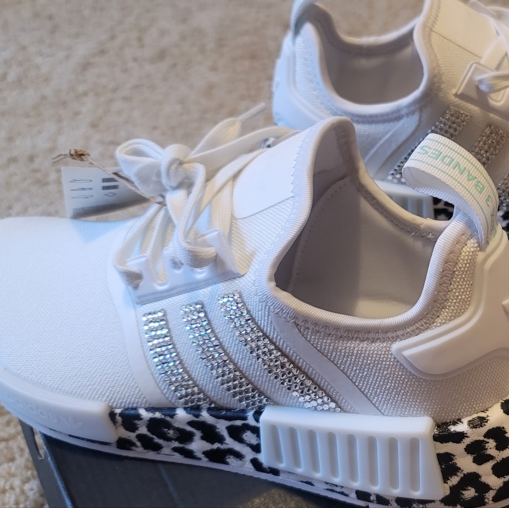 White Leopard Swarovski Womens Adidas
